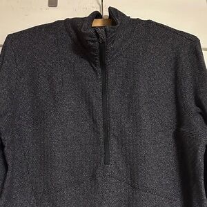 Lululemon Black & Grey Quarter-Zip Sweater - Size 12